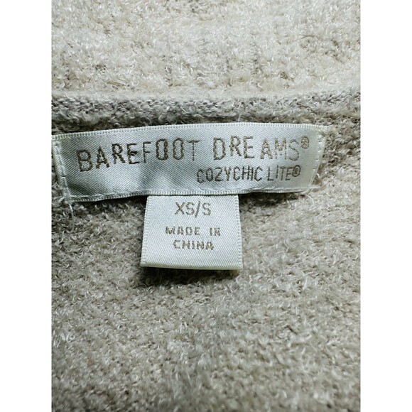 Barefoot‎ Dreams CozyChic Lite Beige Stone Open Front Cozy Cardigan XS/S - Picture 7 of 11